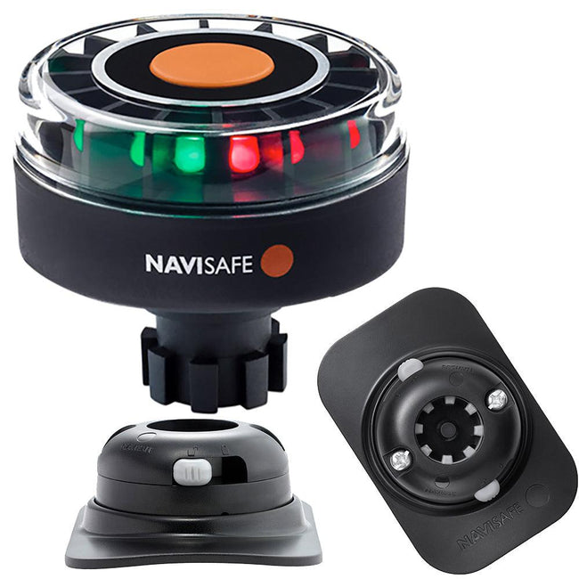 Navisafe Navilight Tricolor 2NM w/Navibolt Base  RIB Mount - Black [342KIT2] - Rough Seas Marine