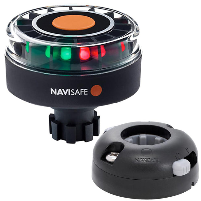 Navisafe Navilight Tricolor 2NM w/Navibolt Base  Horizontal Mount - Black [342KIT7] - Rough Seas Marine