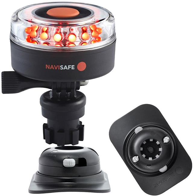 Navisafe Navilight All RED 360 2NM w/Navimount Base  RIB Mount - Black [045KIT2] - Rough Seas Marine