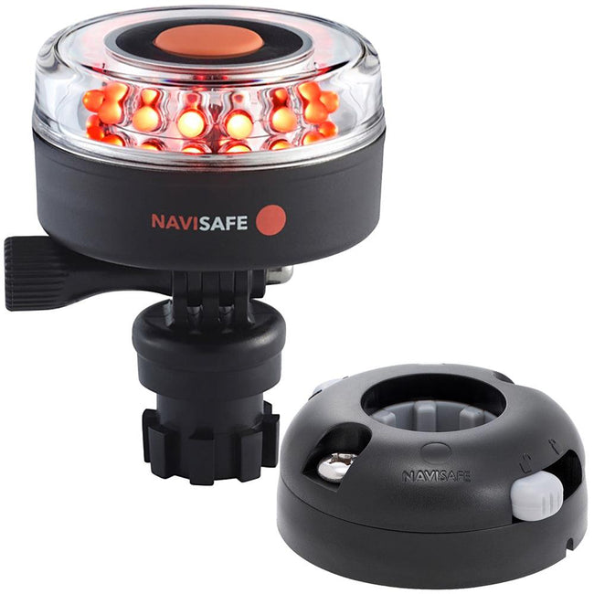 Navisafe Navilight All RED 360 2NM w/Navimount Base  Horizontal Mount - Black [045KIT7] - Rough Seas Marine