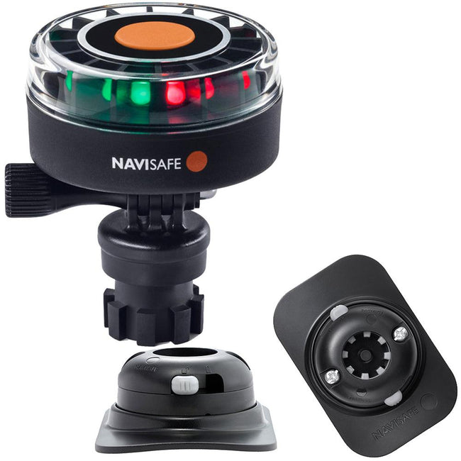 Navisafe Navilight 2NM Tricolor w/Navimount Base  RIB Mount - Black [340KIT2] - Rough Seas Marine