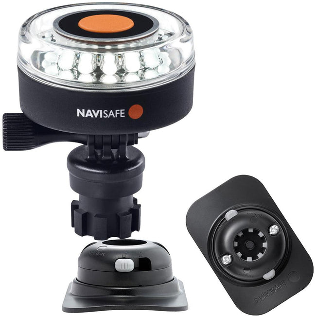 Navisafe Navilight 360 2NM White w/Navimount Base  RIB Mount - Black [040KIT2] - Rough Seas Marine