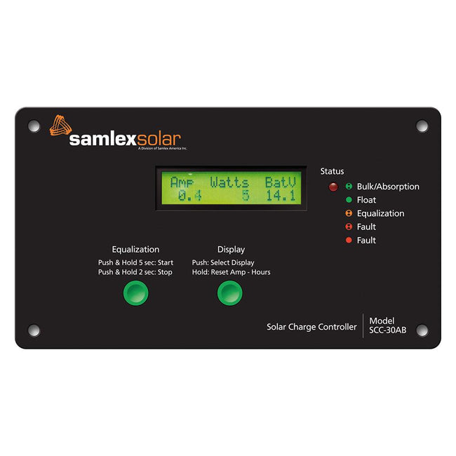 Samlex Flush Mount Solar Charge Controller w/LCD Display - 30A [SCC-30AB] - Rough Seas Marine