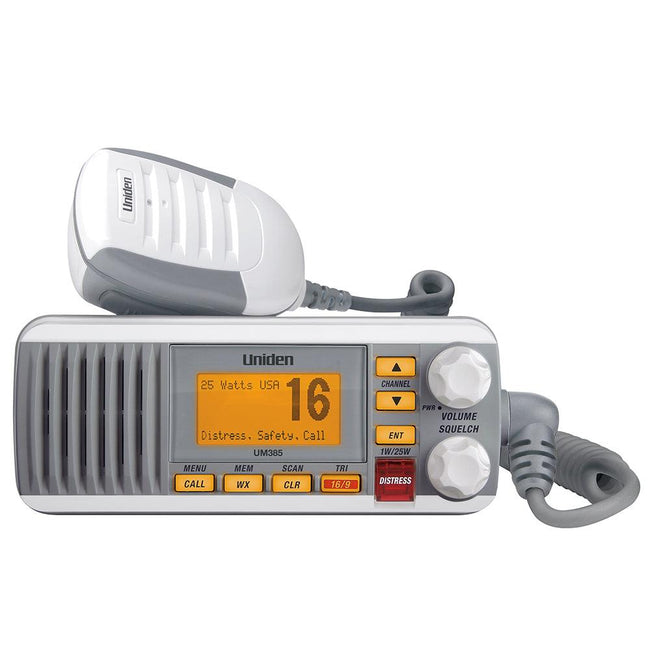 Uniden UM385 Fixed Mount VHF Radio - White [UM385] - Rough Seas Marine