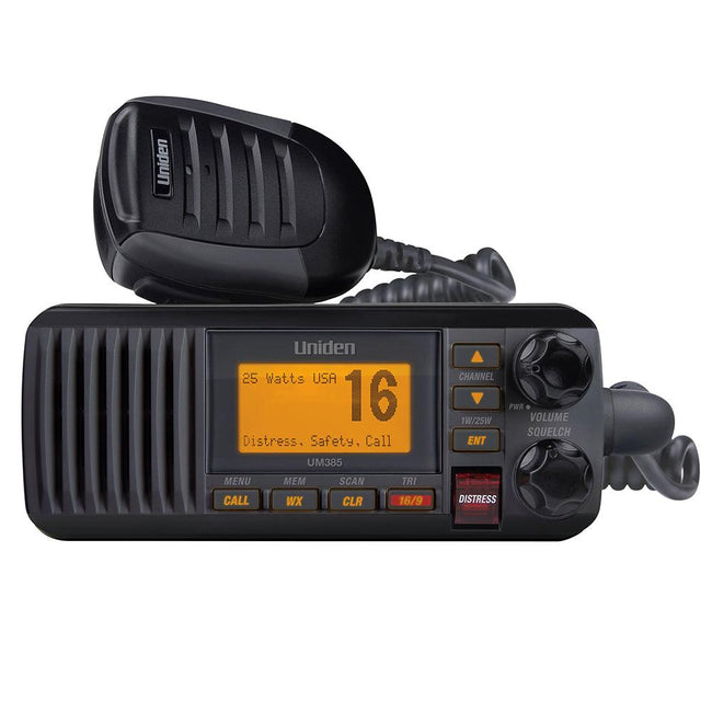 Uniden UM385 Fixed Mount VHF Radio - Black [UM385BK] - Rough Seas Marine