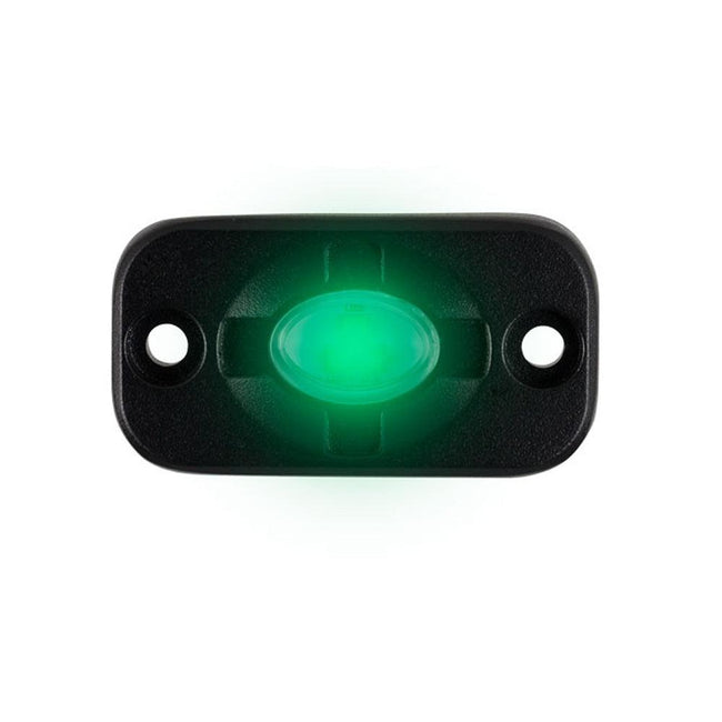 HEISE Auxiliary Accent Lighting Pod - 1.5" x 3" - Black/Green [HE-TL1G] - Rough Seas Marine