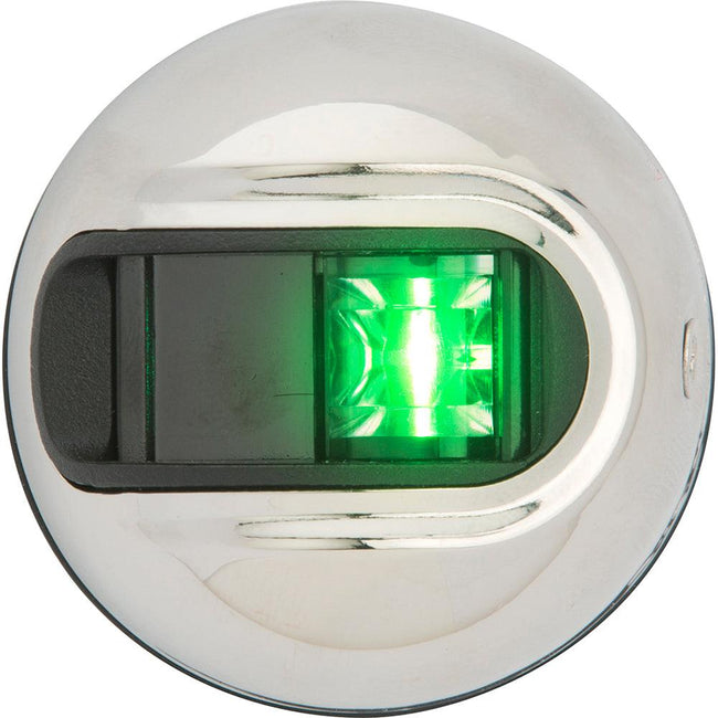 Attwood LightArmor Vertical Surface Mount Navigation Light - Starboard (Green) - Stainless Steel - 2NM [NV3012SSG-7] - Rough Seas Marine