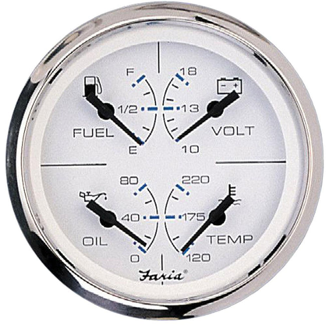 Faria Chesapeake White SS 4" Multifunction Gauge [33851] - Rough Seas Marine