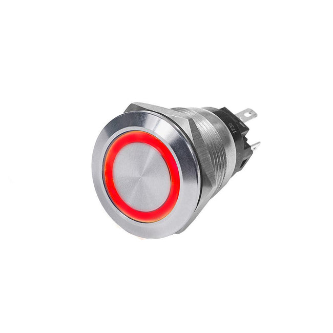 Blue Sea 4162 SS Push Button Switch - Off-On - Red - 10A [4162] - Rough Seas Marine