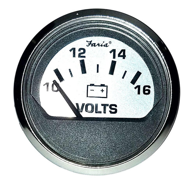 Faria Spun Silver 2" Voltmeter [16023] - Rough Seas Marine