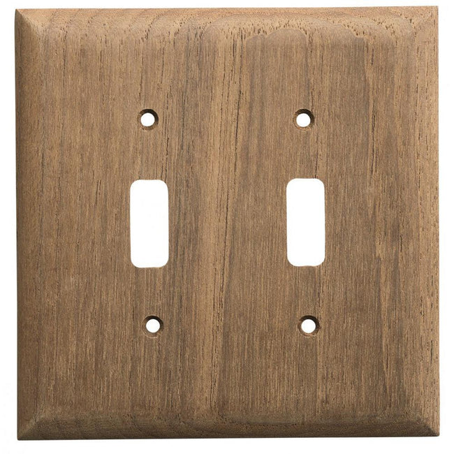 Whitecap Teak 2-Toggle Switch/Receptacle Cover Plate [60176] - Rough Seas Marine