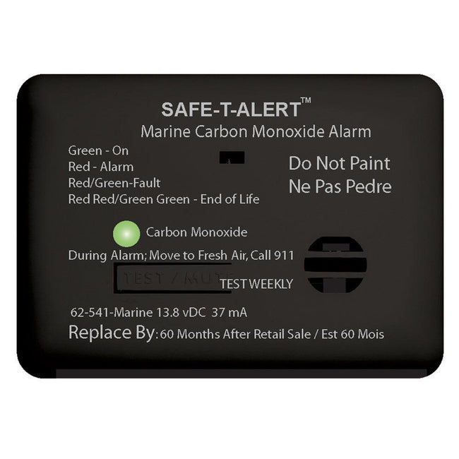 Safe-T-Alert 62 Series Carbon Monoxide Alarm - 12V - 62-541-Marine - Surface Mount - Black [62-541-MARINE-BL] - Rough Seas Marine