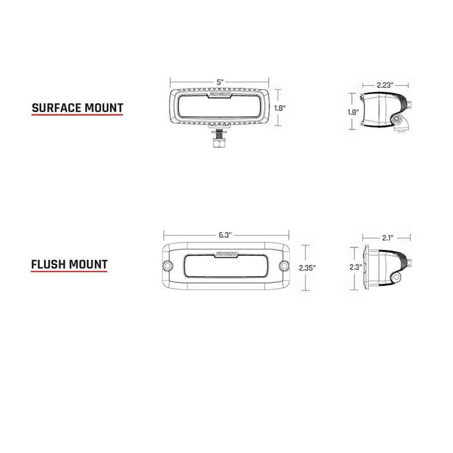 RIGID Industries SR-Q PRO Back Up Light Kit - Surface Mount Diffused - Pair - Black [980023] - Rough Seas Marine