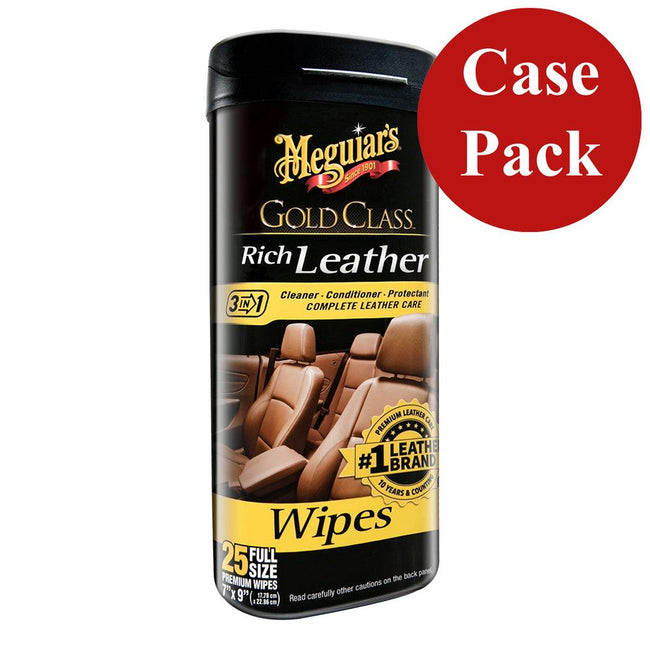 Meguiars Gold Class Rich Leather Cleaner  Conditioner Wipes *Case of 6* [G10900CASE] - Rough Seas Marine