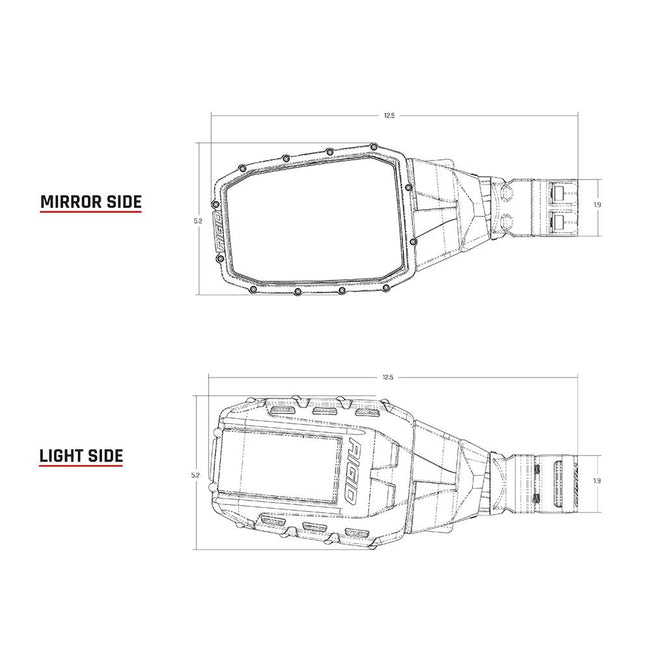 RIGID Industries Reflect Mirror Light - Black (Pair) [64011] - Rough Seas Marine