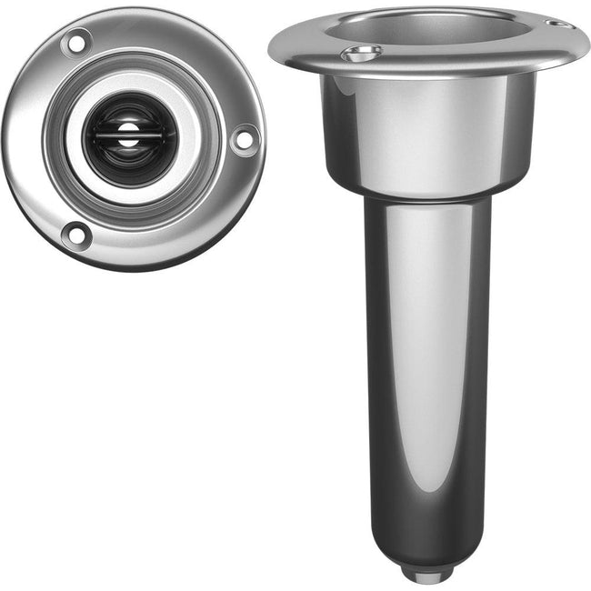 Mate Series Stainless Steel 0 Rod  Cup Holder - Drain - Round Top [C1000D] - Rough Seas Marine