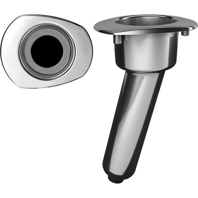 Mate Series Elite Screwless Stainless Steel 15 Rod  Cup Holder - Drain - Oval Top [C2015DS] - Rough Seas Marine