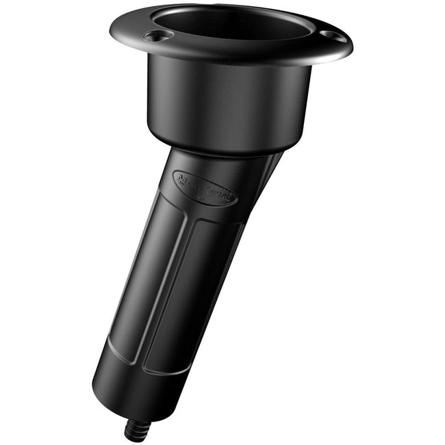 Mate Series Plastic 15 Rod  Cup Holder - Drain - Round Top - Black [P1015DB] - Rough Seas Marine