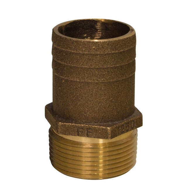 GROCO 3/4" NPT x 1" Bronze Full Flow Pipe to Hose Straight Fitting [FF-750] - Rough Seas Marine