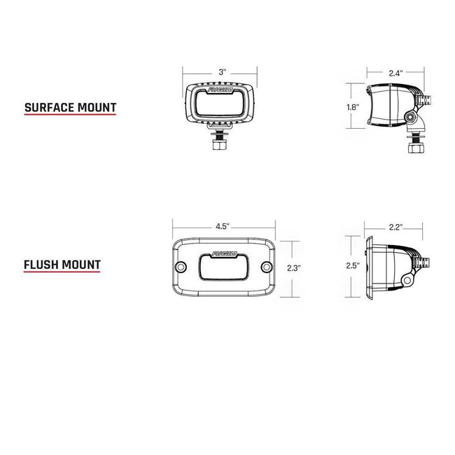 RIGID Industries SR-M Series PRO Diffused Backup Kit - Black [980013] - Rough Seas Marine
