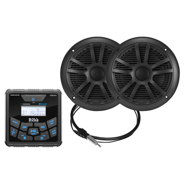 Boss Audio MCKGB450B.6 Marine Stereo  6.5" Speaker Kit - Black [MCKGB450B.6] - Rough Seas Marine