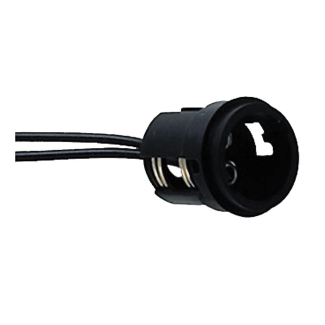 Perko Double Contact Bayonet Socket - Black Polymer w/10" Pigtail [0024DP1] - Rough Seas Marine