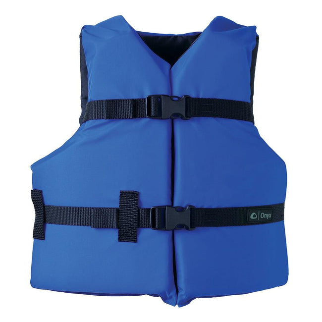 Onyx Nylon General Purpose Life Jacket - Youth 50-90lbs - Blue [103000-500-002-12] - Rough Seas Marine