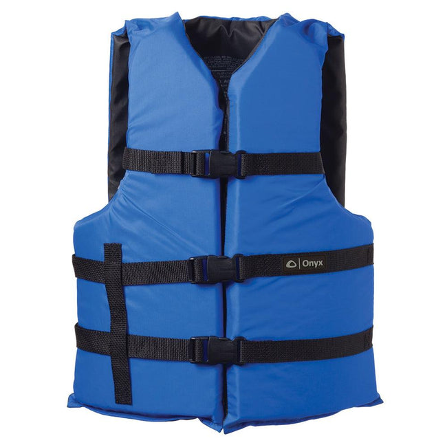 Onyx Nylon General Purpose Life Jacket - Adult Universal - Blue [103000-500-004-12] - Rough Seas Marine