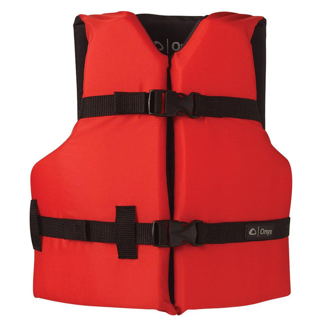 Onyx Nylon General Purpose Life Jacket - Youth 50-90lbs - Red [103000-100-002-12] - Rough Seas Marine