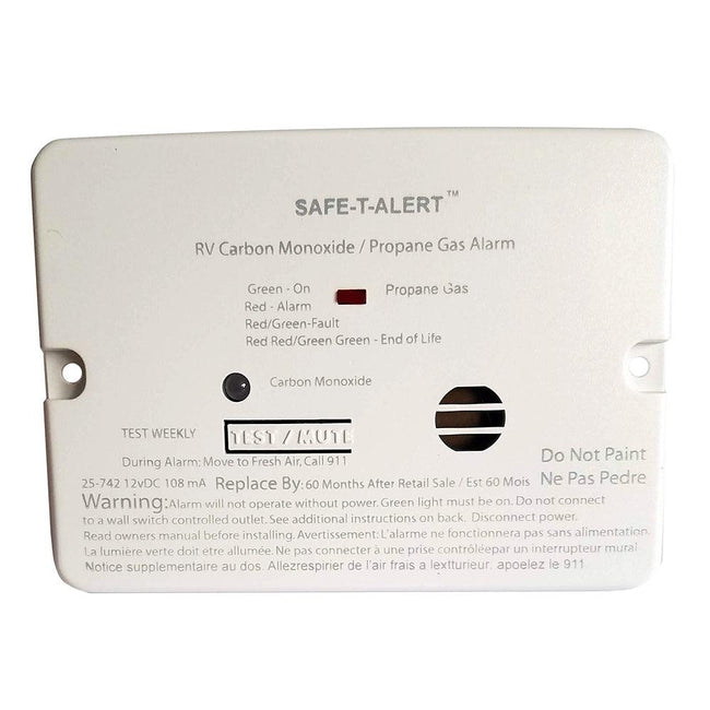 Safe-T-Alert Combo Carbon Monoxide Propane Alarm - Flush Mount - Mini - White [25-742-WHT] - Rough Seas Marine