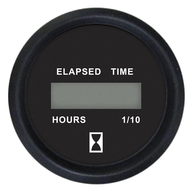 Faria Euro Black 2" Digital Hourmeter Gauge [12835] - Rough Seas Marine