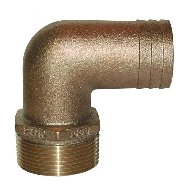 GROCO 1" NPT x 1" ID Bronze 90 Degree Pipe to Hose Fitting Standard Flow Elbow [PTHC-1000] - Rough Seas Marine