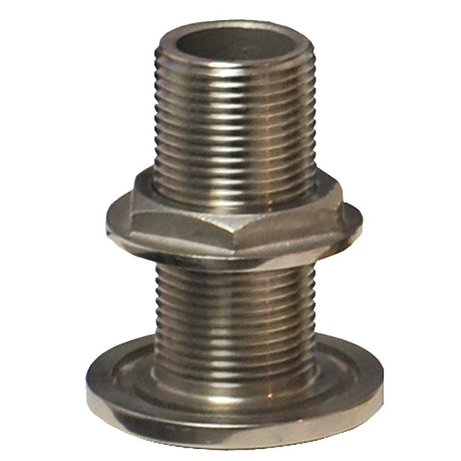 GROCO 1/2" NPS NPT Combo Stainless Steel Thru-Hull Fitting w/Nut [TH-500-WS] - Rough Seas Marine