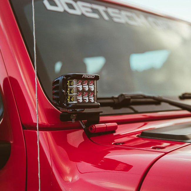 RIGID Industries 2018 Jeep Wrangler JL A-Pillar Mount f/2 D-Series, D-SS, SR-M or Ignite Lights [41659] - Rough Seas Marine