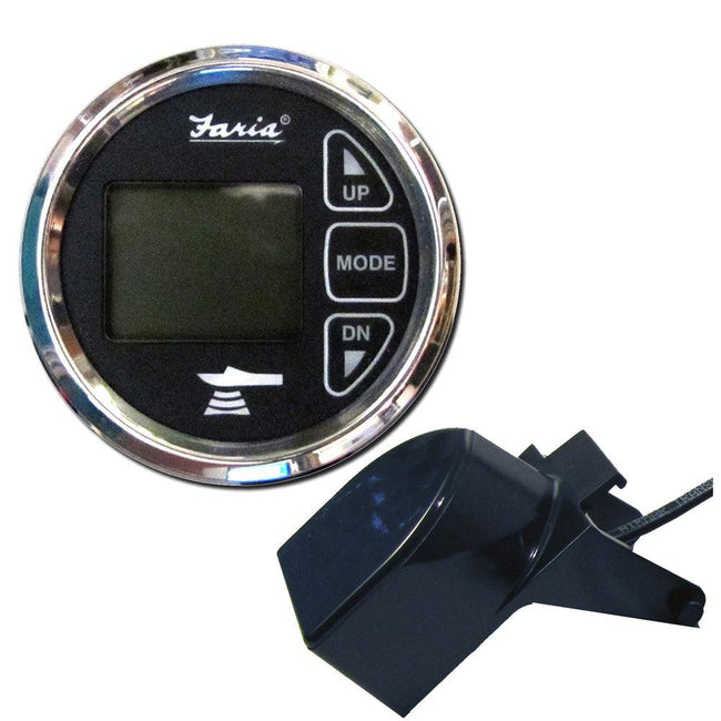 Faria Chesapeake Black 2" Dual Depth  Temp Sounder w/Transom Mount Transducer [13752] - Rough Seas Marine