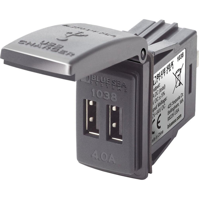 Blue Sea 1038 48V Dual USB Charger Contura Switch Mount [1038] - Rough Seas Marine