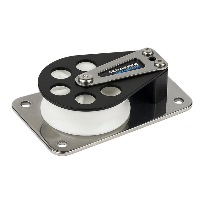 Schaefer Series 7 Flat Base/Aluminum Cheek/Delrin Sheave [704-11] - Rough Seas Marine