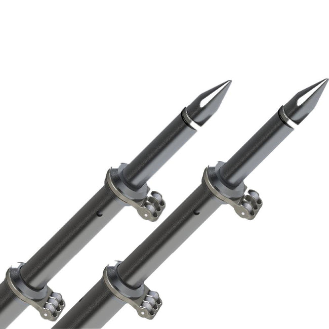 TACO 18 Deluxe Outrigger Poles w/Rollers - Silver/Black [OT-0318HD-BKA] - Rough Seas Marine