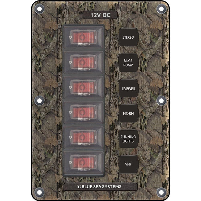 Blue Sea 4325 Circuit Breaker Switch Panel 6 Position - Camo [4325] - Rough Seas Marine