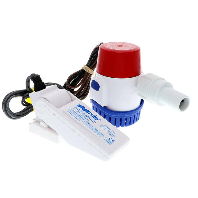 Rule 500 GPH Standard Bilge Pump Kit w/Float Switch - 12V [25DA-35A] - Rough Seas Marine