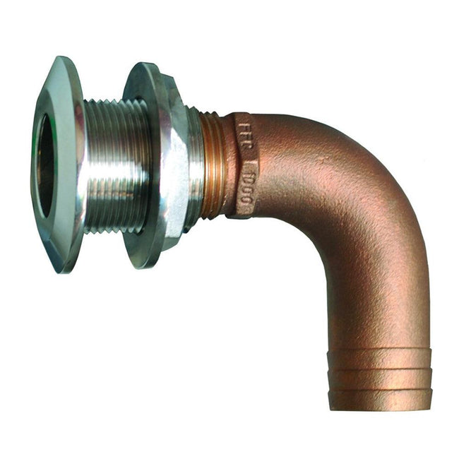 GROCO 1-1/2" 90 Degree Hose Thru-Hull Fitting [HTHC-1500-S] - Rough Seas Marine