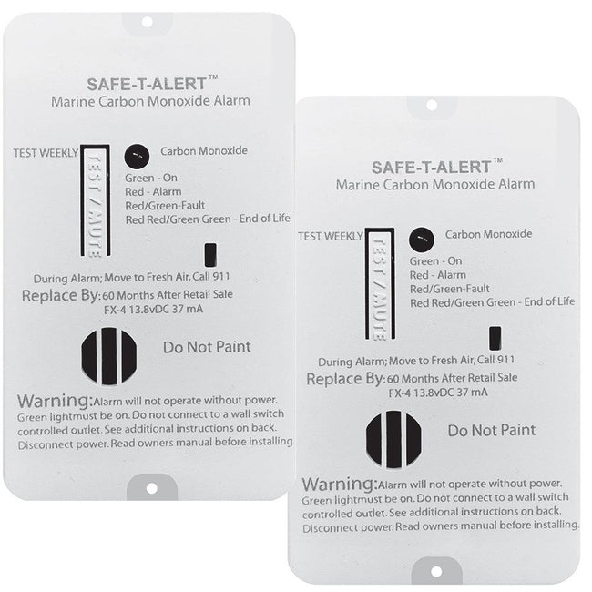 Safe-T-Alert FX-4 Carbon Monoxide Alarm - 2-Pack [FX-4MARINE2-PACK] - Rough Seas Marine