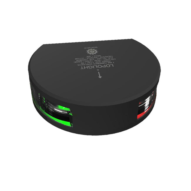 Lopolight Series 101-004 Starboard  Port Side Light - 1NM - Vertical Mount - Green/Red - Black Housing [101-004-B] - Rough Seas Marine