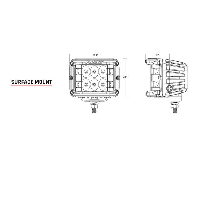 RIGID Industries D-SS Series PRO Driving Surface Mount - Black [261313] - Rough Seas Marine