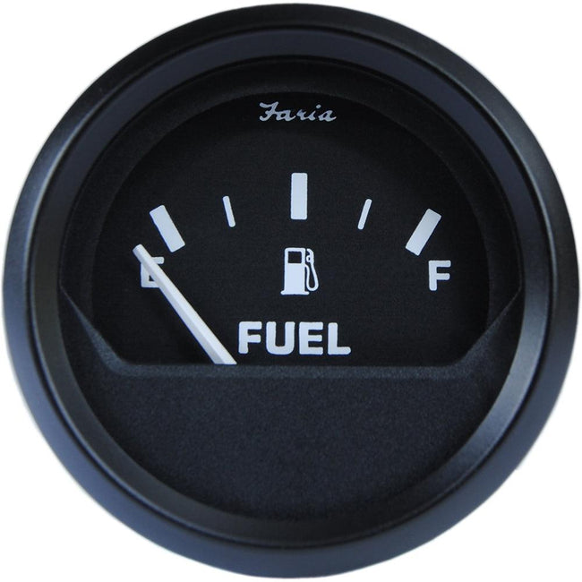 Faria Euro Black 2" Fuel Level Gauge - Metric [12802] - Rough Seas Marine
