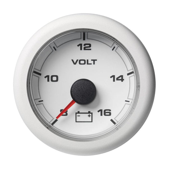 Veratron 52MM (2-1/16") OceanLink Battery Voltage Gauge - 8 to 16V - White Dial  Bezel [A2C1066110001] - Rough Seas Marine