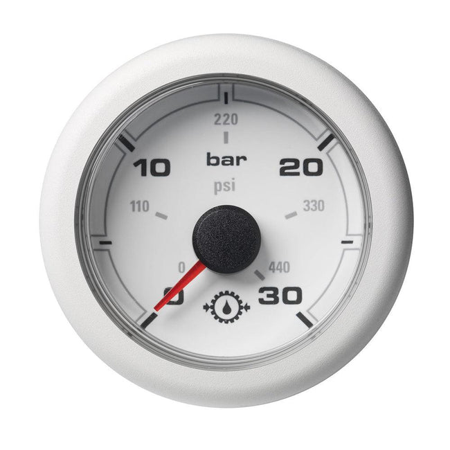 Veratron 52MM (2-1/16") OceanLink Transmission Oil Pressure Gauge - 30 Bar/440 PSI - White Dial  Bezel [A2C1066050001] - Rough Seas Marine