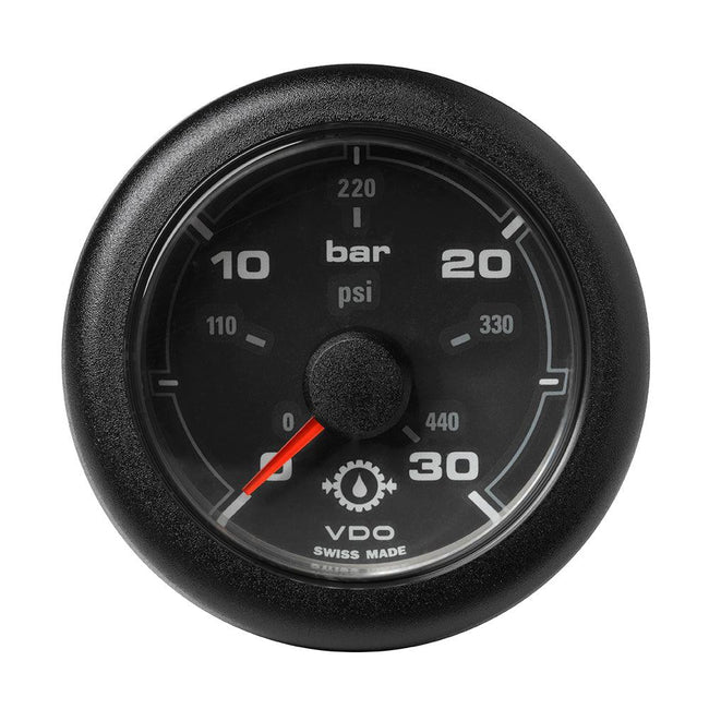 Veratron 52MM (2-1/16") OceanLink Transmission Oil Pressure Gauge - 30 Bar/440 PSI - Black Dial  Bezel [A2C1066040001] - Rough Seas Marine