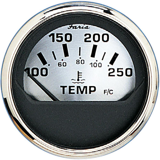 Faria Spun Silver 2" Water Temp Gauge [16004] - Rough Seas Marine