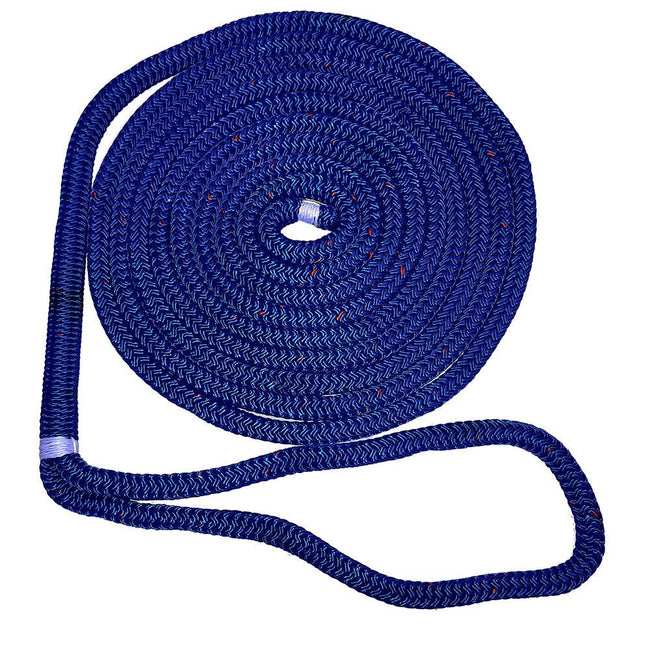 New England Ropes 5/8" Double Braid Dock Line - Blue w/Tracer - 50 [C5053-20-00050] - Rough Seas Marine